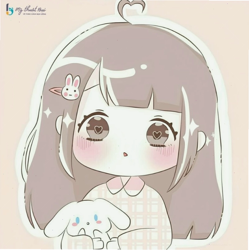 Cô gái chibi cute mặc trang phục mùa đông ấm áp