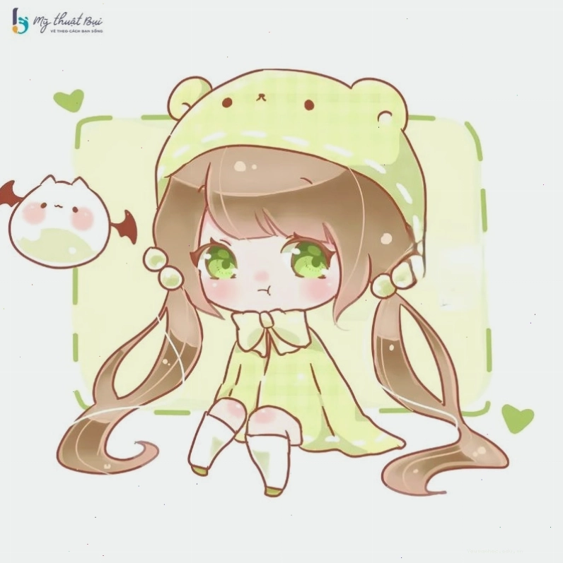 Cô gái chibi đang nhảy múa vui vẻ