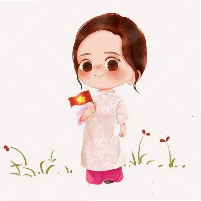 Cô giáo chibi trong tà áo dài truyền thống