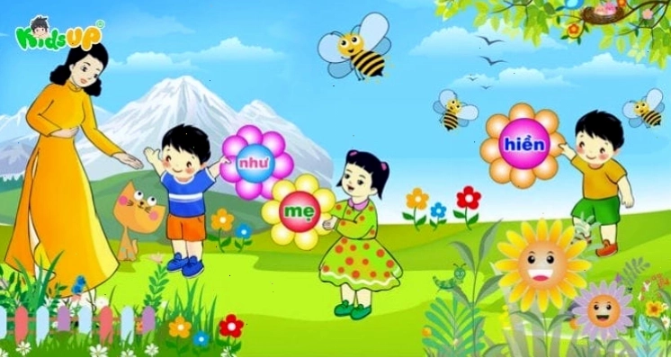 Cô giáo dịu dàng đang ân cần chỉ bảo học sinh
