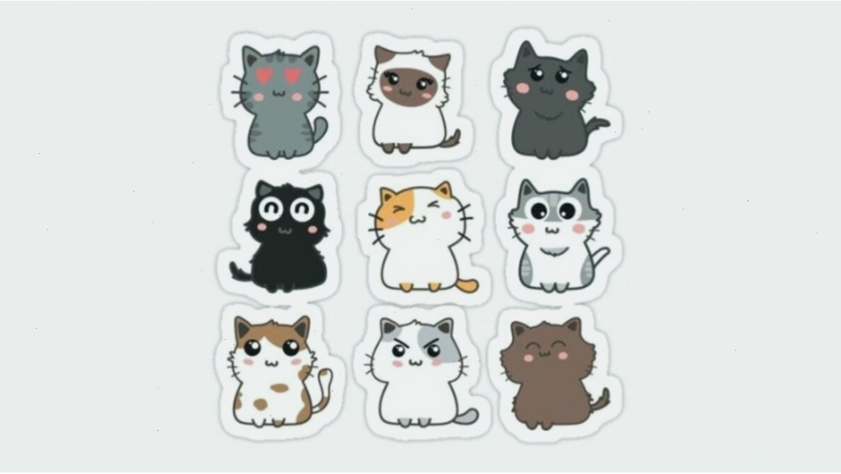 Con mèo chibi cute đang nằm ngủ rất dễ thương
