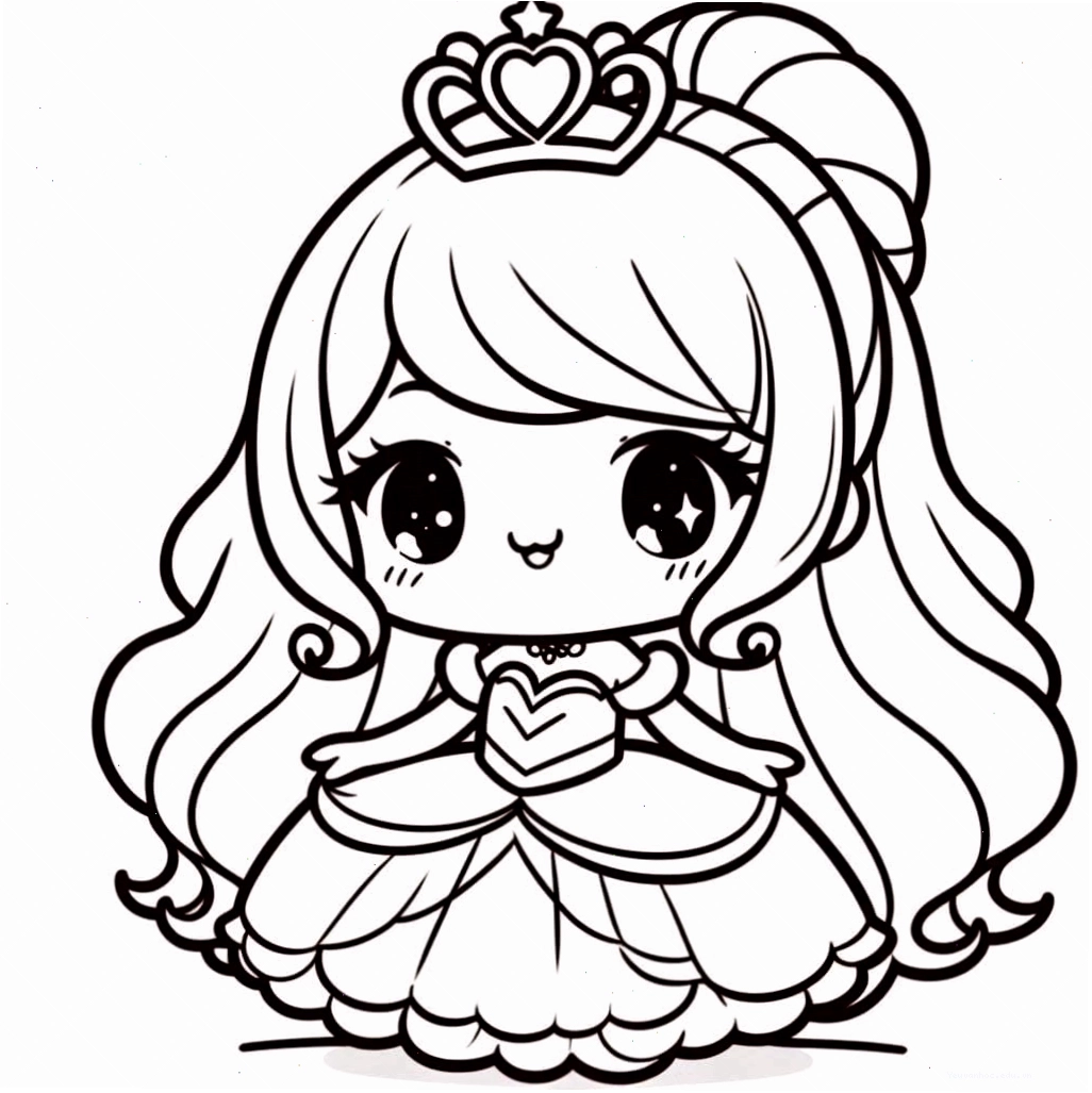 Công chúa chibi nhỏ bé với đôi mắt to tròn