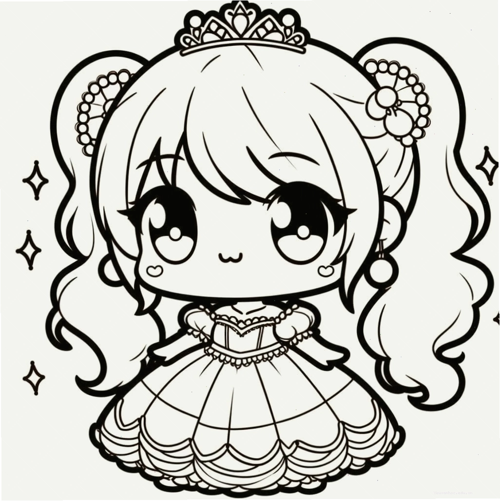 Công chúa chibi nhỏ nhắn với nụ cười tỏa nắng