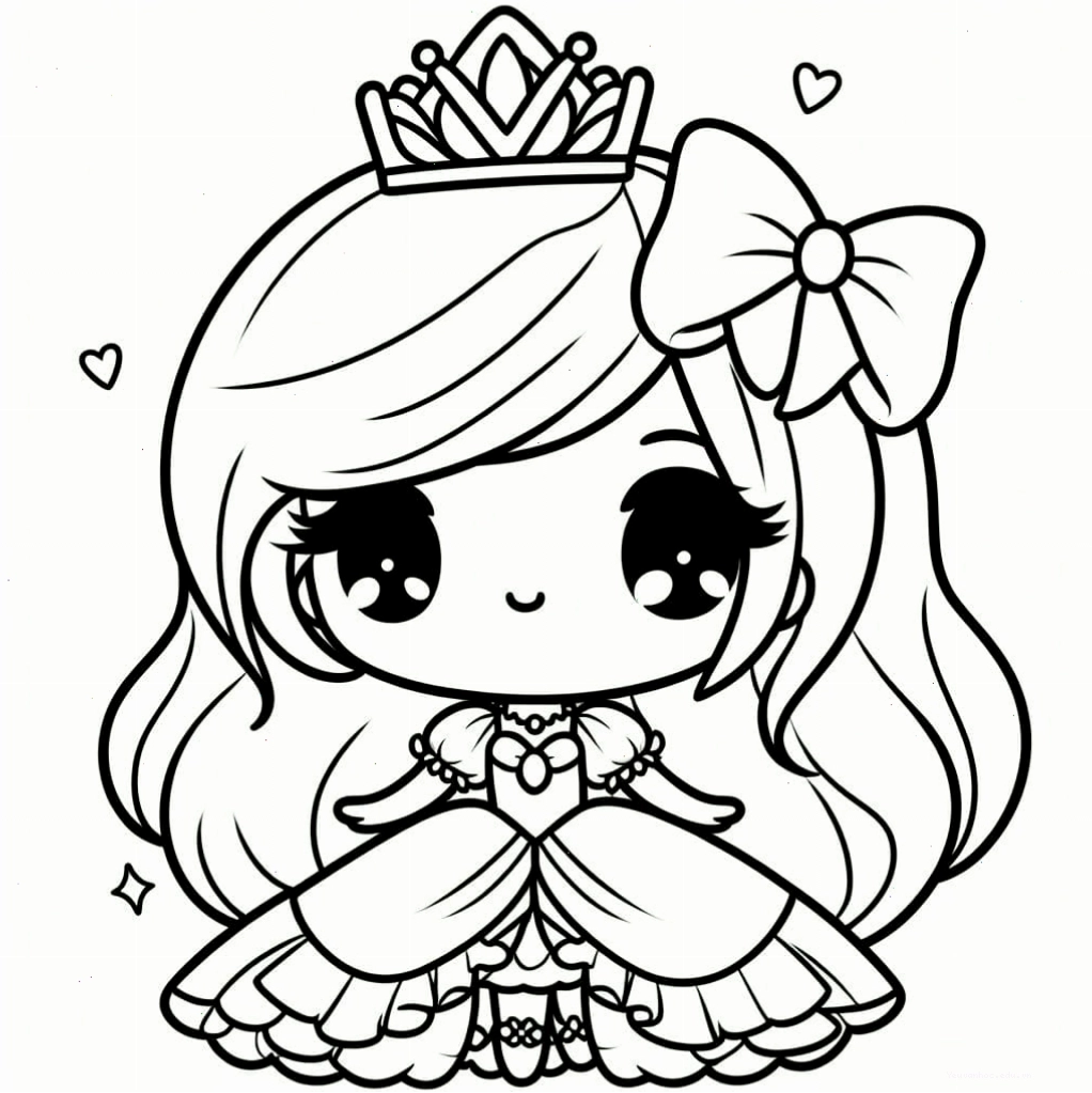 Công chúa chibi xinh xắn trong trang phục lộng lẫy