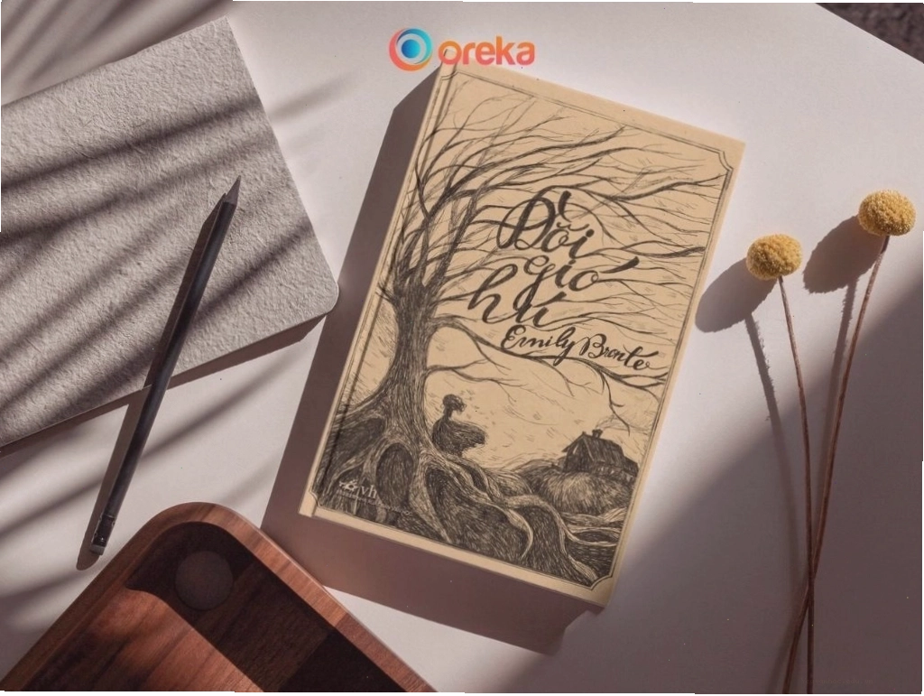 Cuốn sách Đồi Gió Hú trên bàn đọc sách