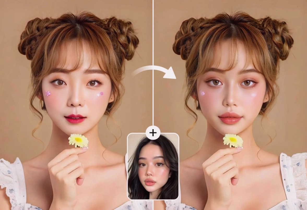 Face swap trên PhotoCat với AI