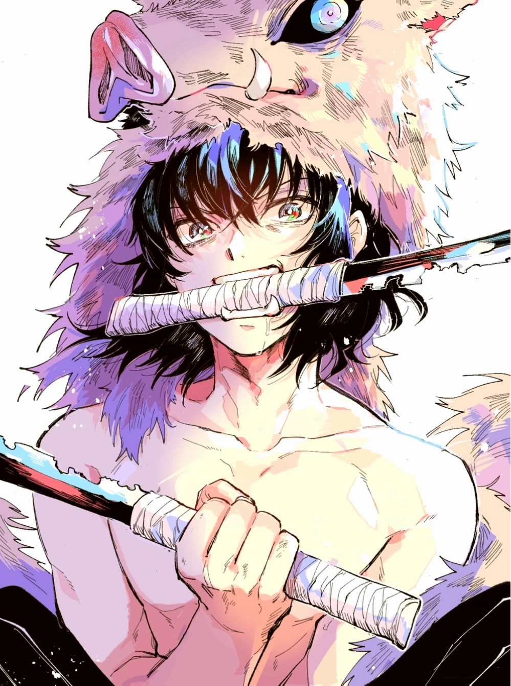 Fanart Inosuke với phong cách vẽ độc đáo