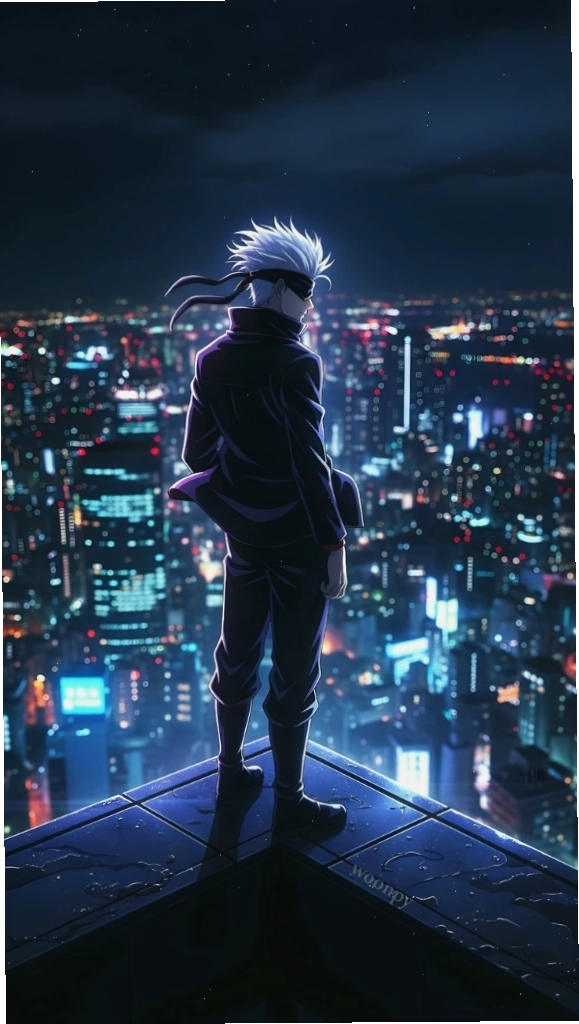 Gojo Satoru anime photo với ánh mắt đầy quyền lực
