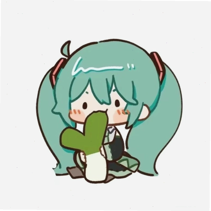 Hatsune Miku Chibi với biểu cảm ngạc nhiên dễ thương