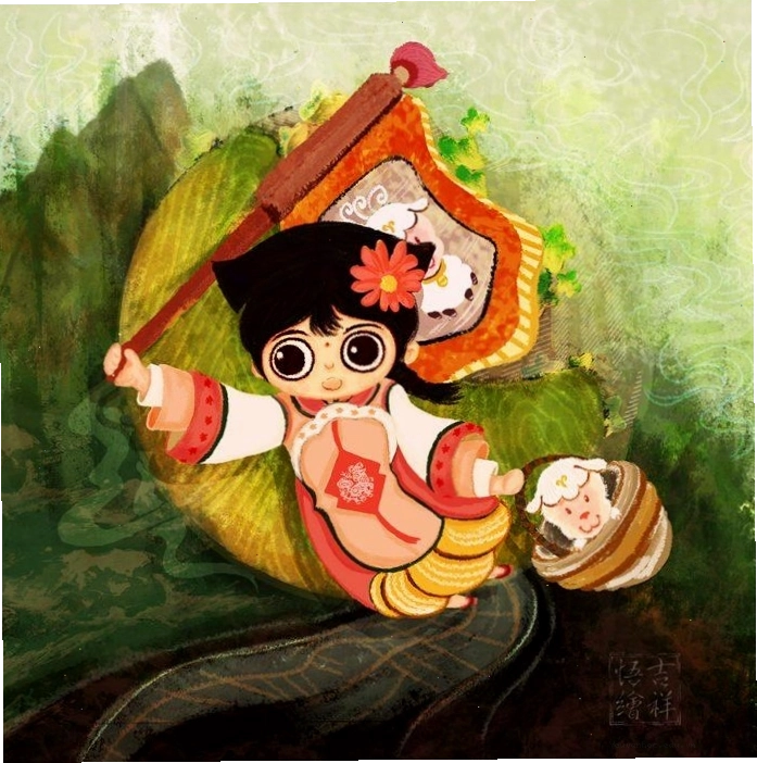 Hình ảnh anime chibi cung Bạch Dương với nét vẽ đáng yêu