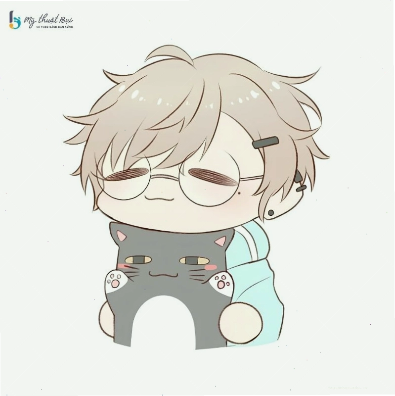 Hình ảnh anime cute chibi nam đang cười tinh nghịch