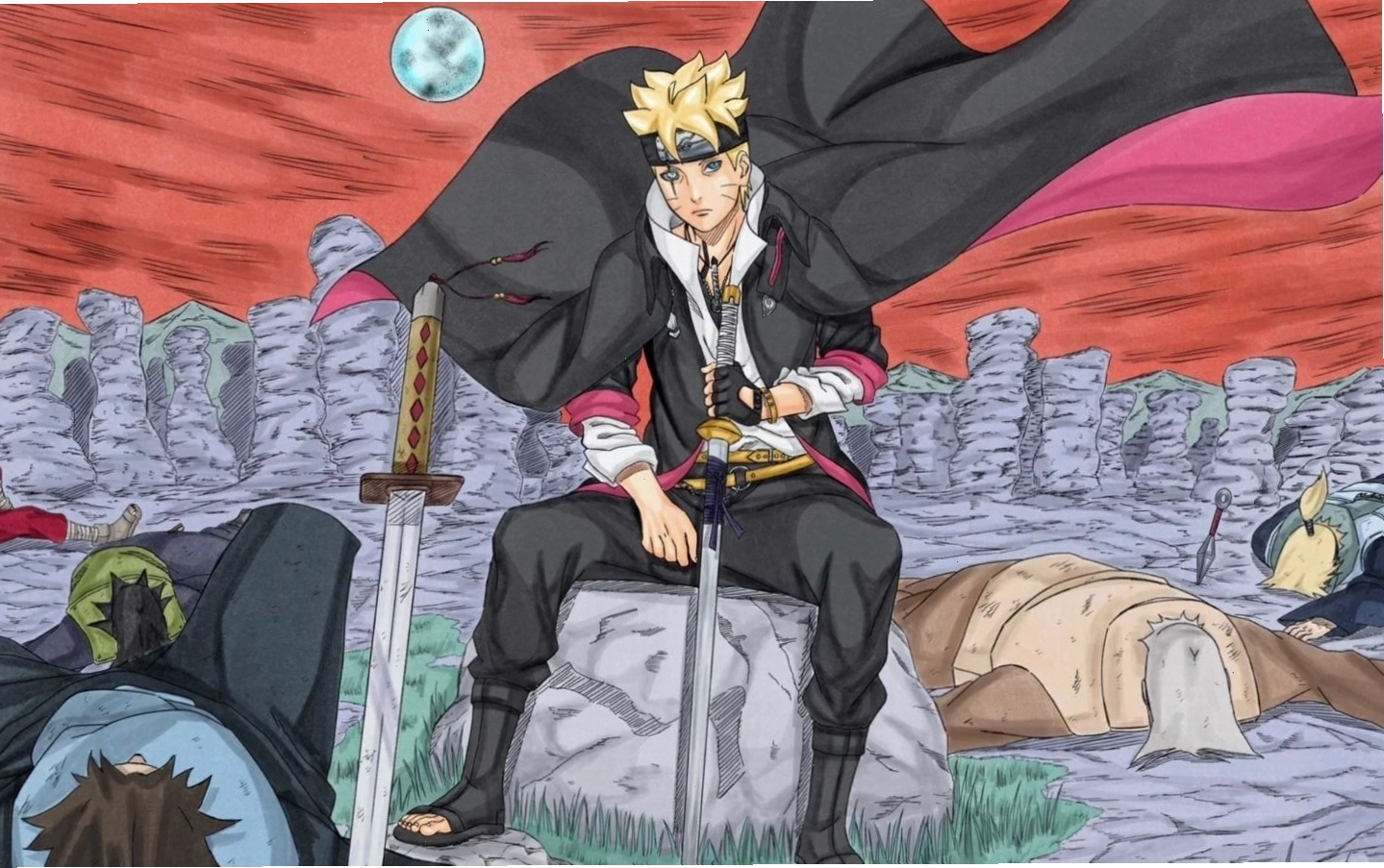 Hình ảnh Boruto lạnh lùng đối mặt kẻ săn đuổi