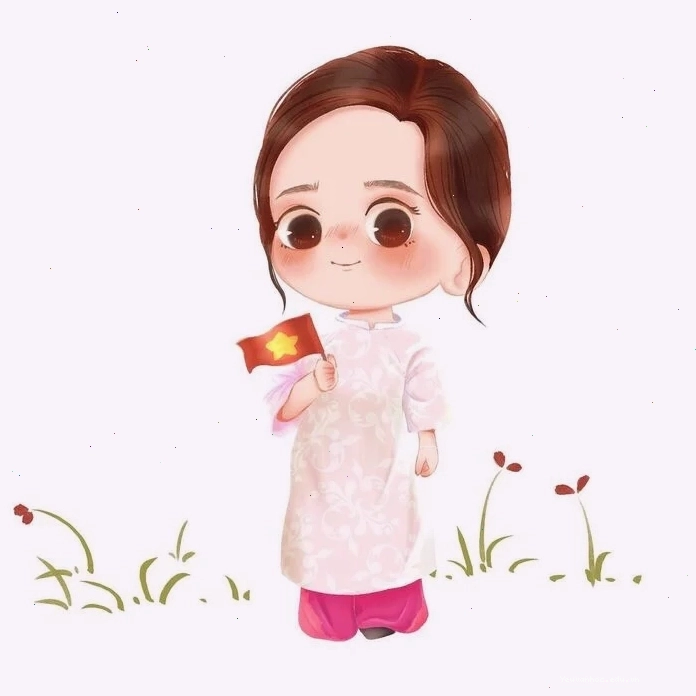Hình ảnh chibi cô giáo Việt Nam duyên dáng trong tà áo dài