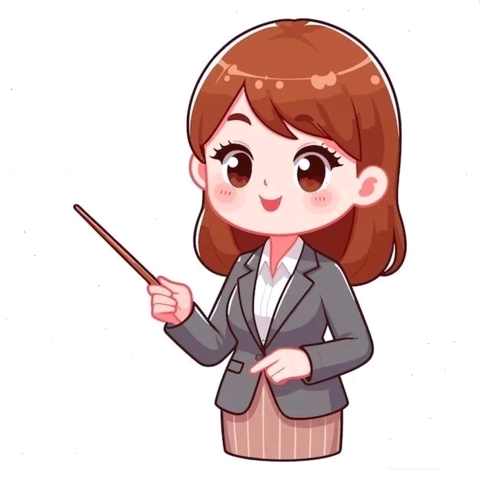 Hình ảnh chibi cô giáo với nhiều biểu cảm khác nhau