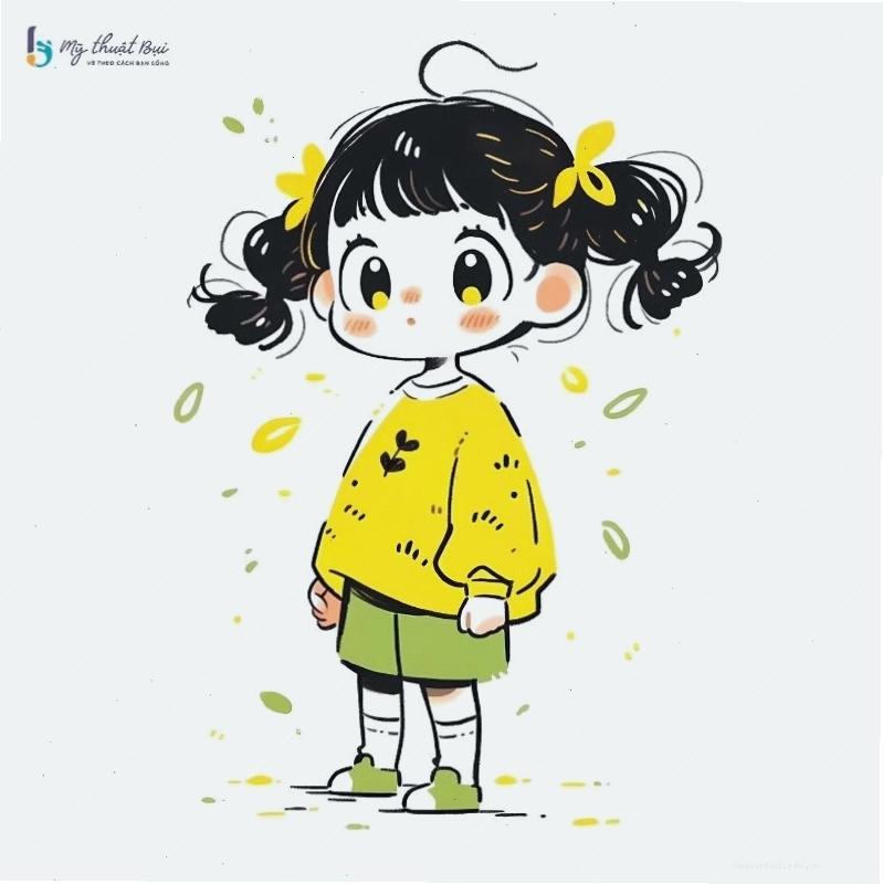 Hình ảnh chibi nữ cute với đôi mắt to tròn và biểu cảm đáng yêu