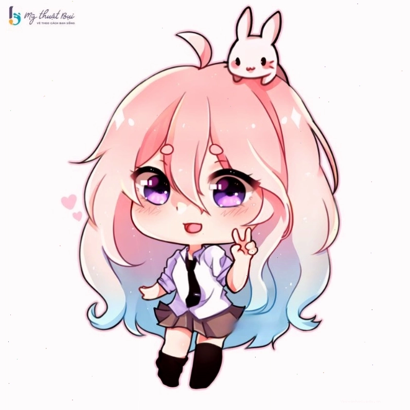 Hình ảnh chibi nữ dễ thương với phong cách đơn giản