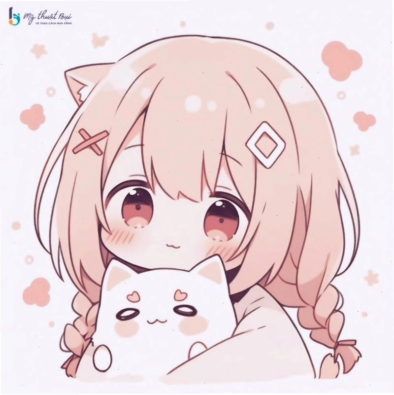 Hình ảnh cô gái chibi dễ thương với đôi mắt to tròn