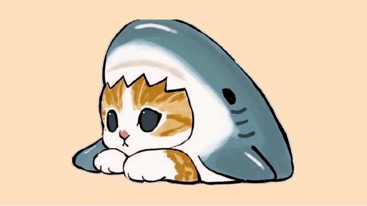 Hình ảnh mèo vẽ chibi trong tư thế ngồi đáng yêu