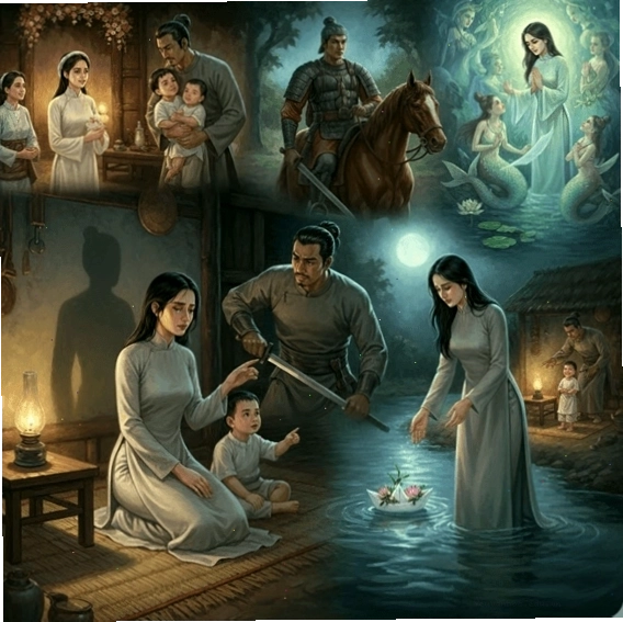 Hình ảnh minh họa nội dung soạn bài chuyện người con gái nam xương lớp 9