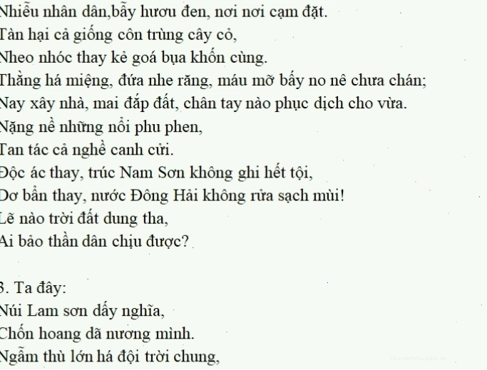 Hình ảnh minh họa trích đoạn tác phẩm Bình Ngô Đại Cáo