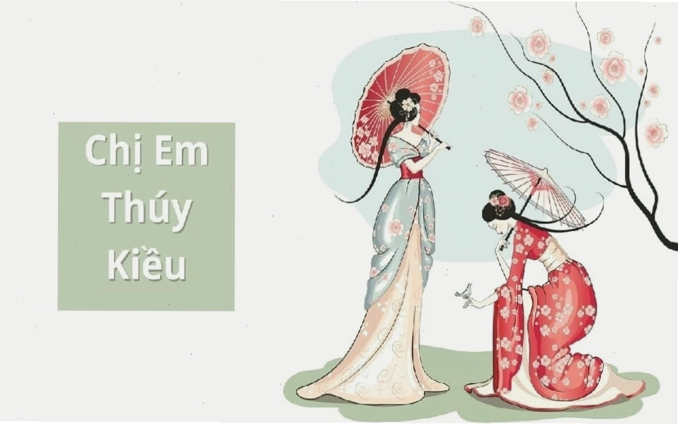 Hình ảnh minh họa vẻ đẹp chị em Thúy Kiều trong Truyện Kiều