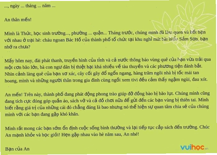 Hình ảnh một lá thư tay