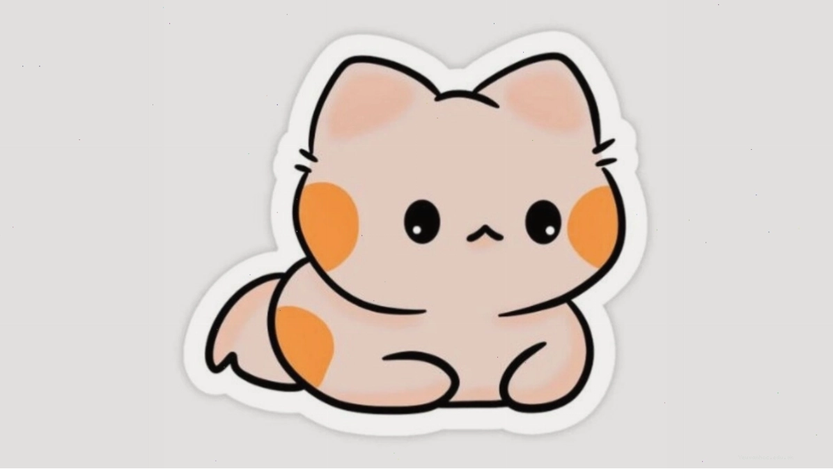Hình ảnh sticker mèo chibi cute với biểu cảm ngộ nghĩnh