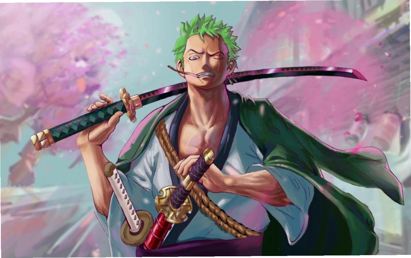 Hình ảnh Zoro đang trong thế tấn công