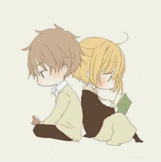 Hình Anime cặp đôi Chibi lãng mạn