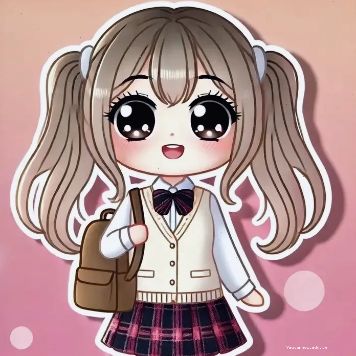 Hình anime chibi học sinh cấp 2 biểu cảm cute