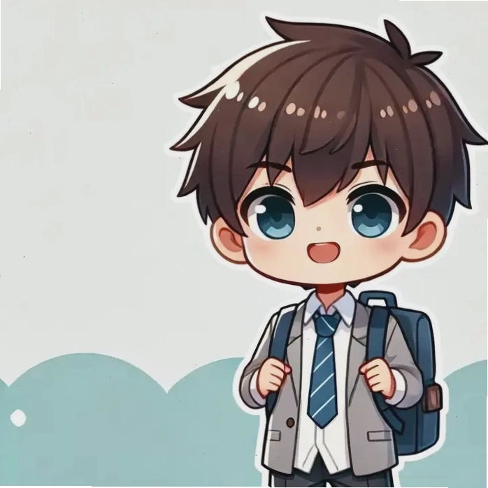 Hình chibi nam học sinh cấp 2 đơn giản