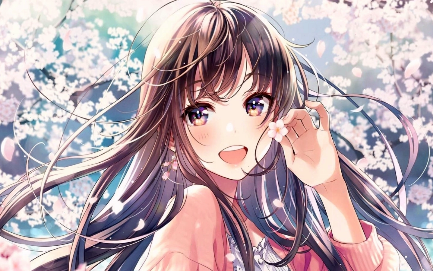 Hình nền anime nữ đáng yêu với biểu cảm ngộ nghĩnh