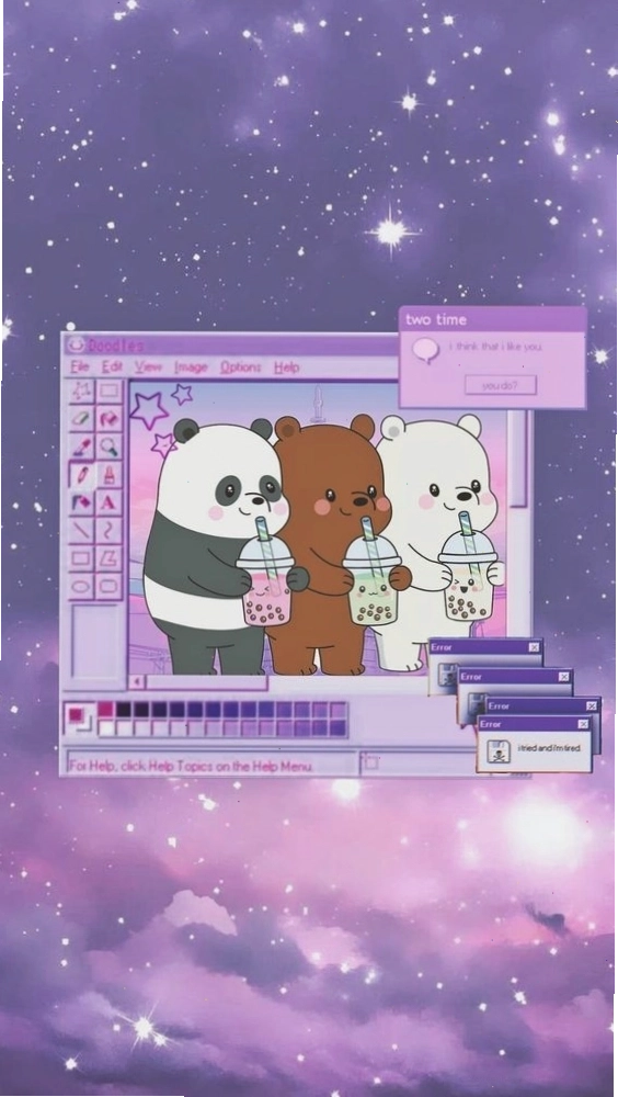 Hình nền lofi chill hoạt hình màu hồng pastel