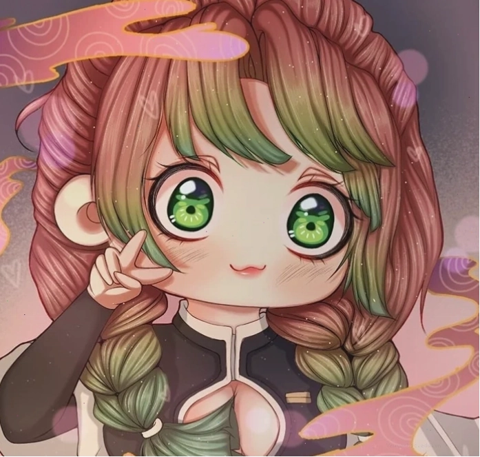 Hình nền Mitsuri Chibi với màu sắc tươi tắn