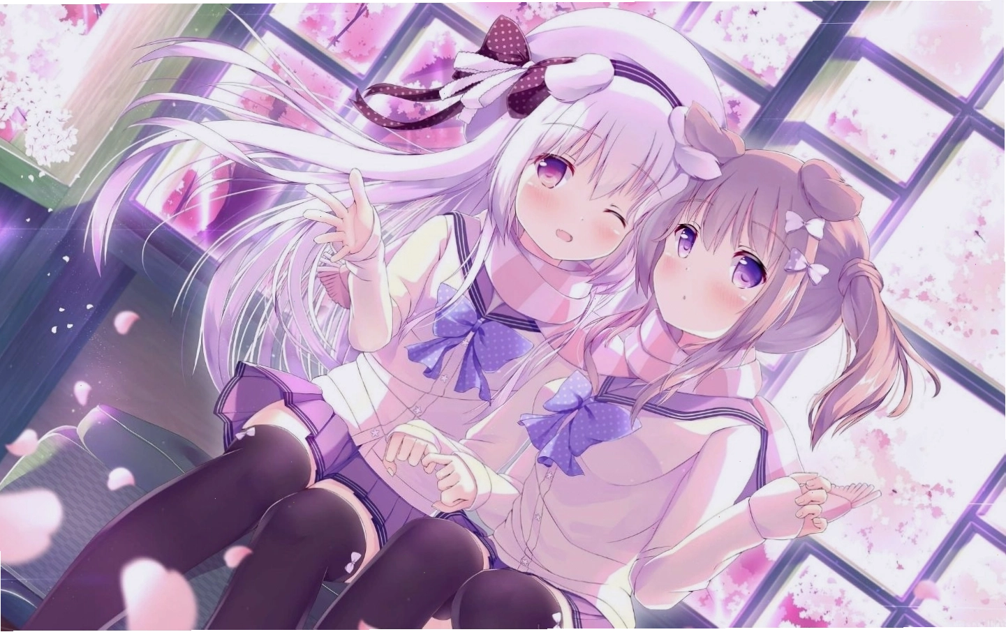 Hình nền nhân vật anime nữ với mái tóc dài và đôi mắt to tròn