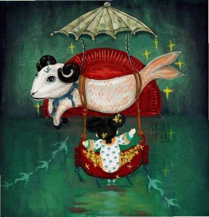 Hình vẽ chibi cung Ma Kết thể hiện sự nghiêm túc và quyết đoán