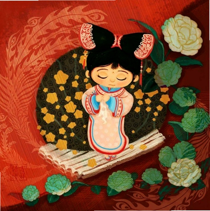 Hình vẽ chibi cung Xử Nữ thể hiện sự tinh tế và ngăn nắp