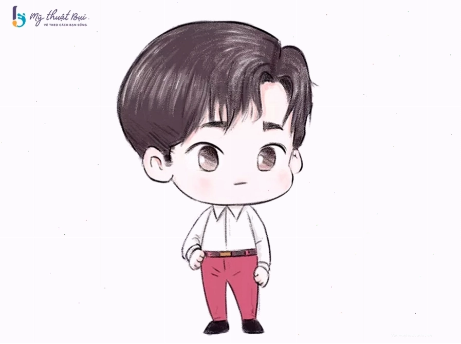Hoàn thiện tranh vẽ chibi nam với hiệu ứng ánh sáng
