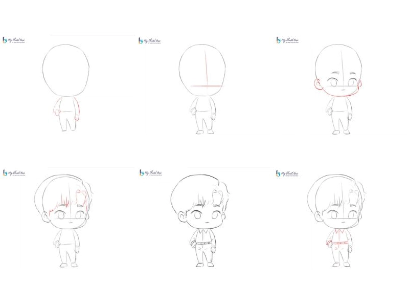 Hướng dẫn vẽ tóc chibi nam đẹp và ấn tượng