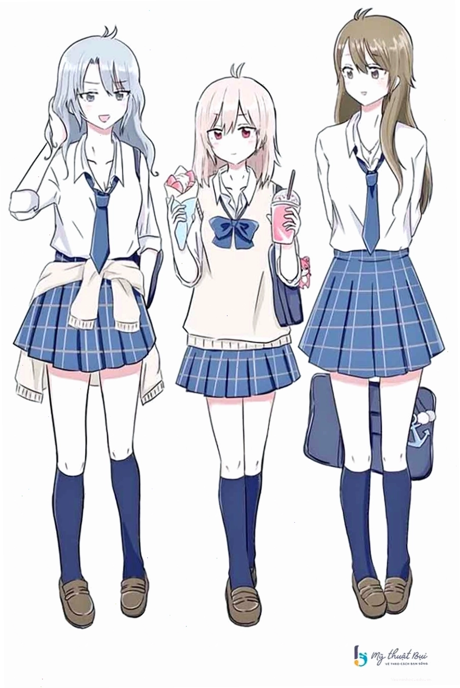 Hướng dẫn vẽ váy học sinh anime đơn giản