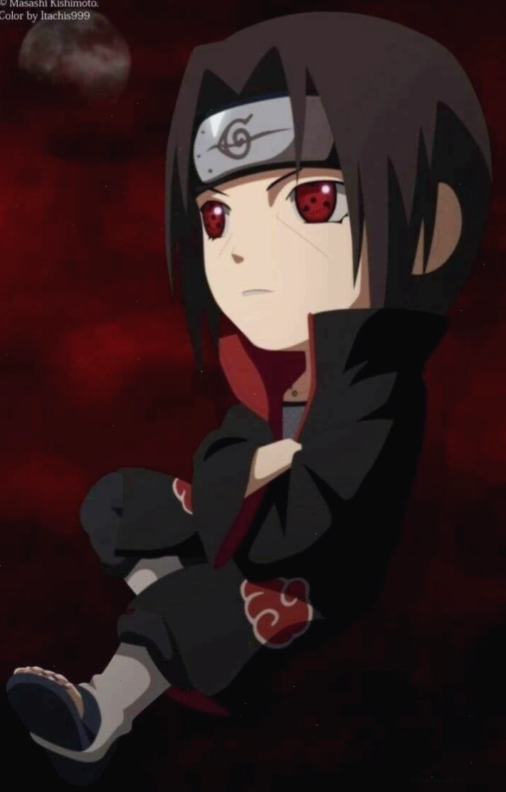 Itachi Chibi đáng yêu với đôi mắt to tròn và biểu cảm tinh nghịch