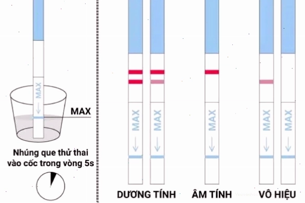 Kết quả khi dùng que thử thai