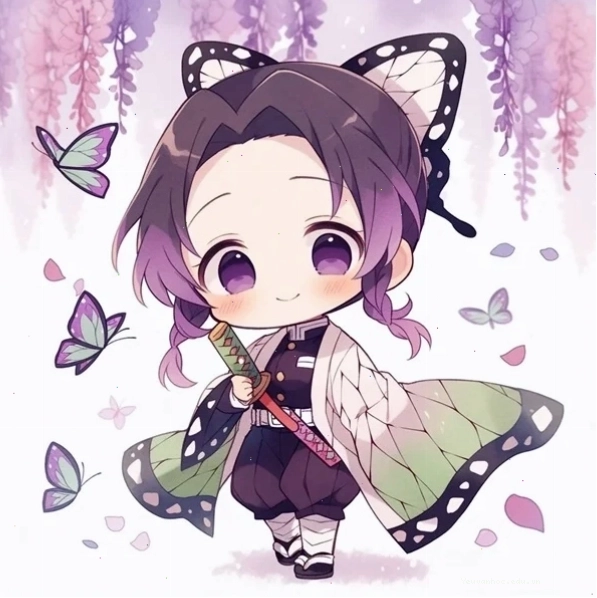 Kocho Shinobu chibi thể hiện sự thanh thoát
