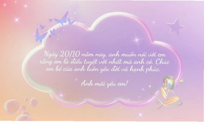 Lời chúc 20/10 cho người yêu sâu sắc và xúc động
