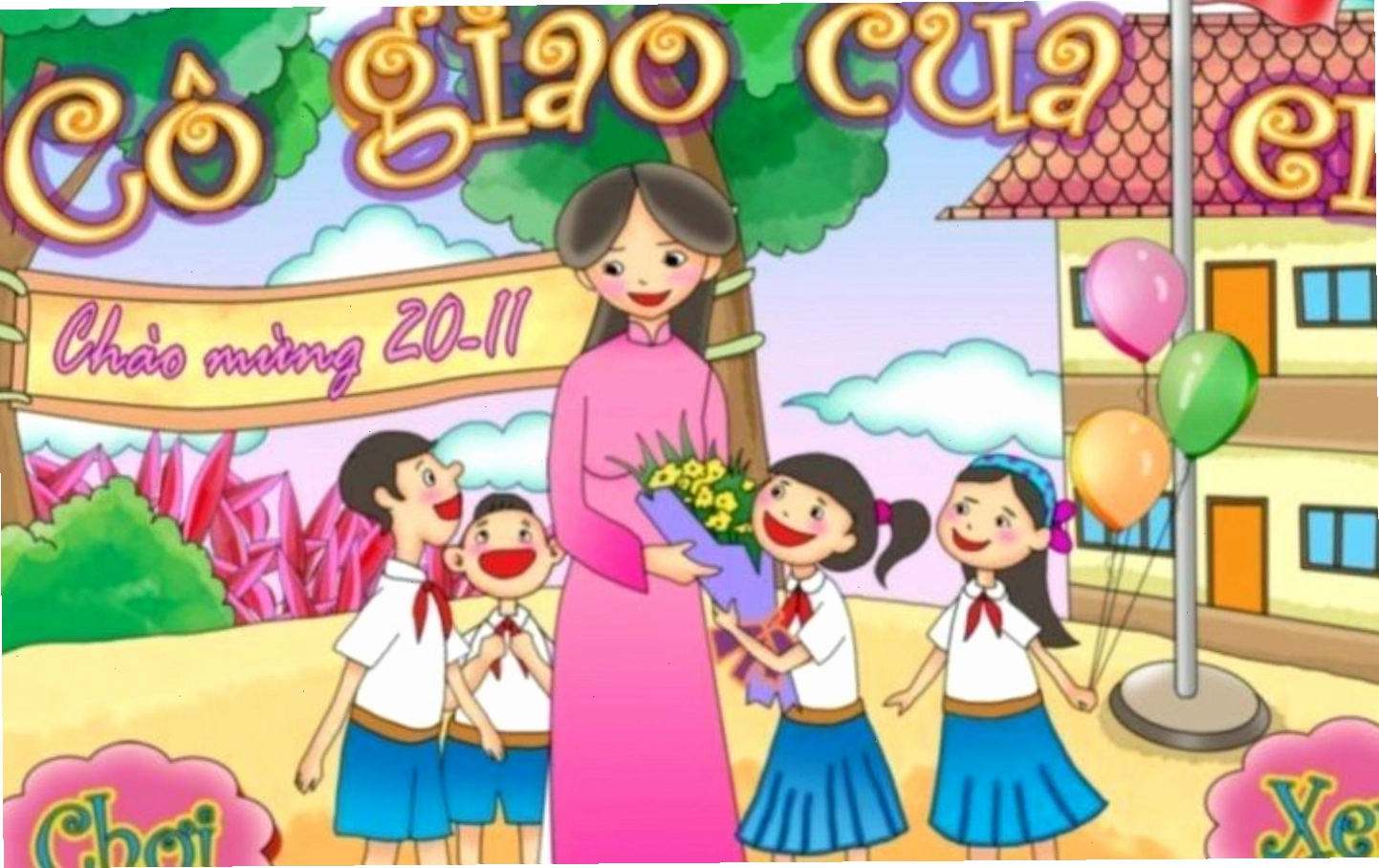Lời chúc mừng ngày Nhà giáo Việt Nam qua nét vẽ chibi