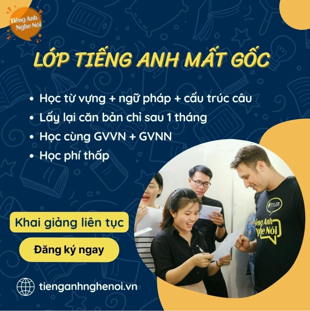 Lớp học tiếng Anh cho người mất gốc