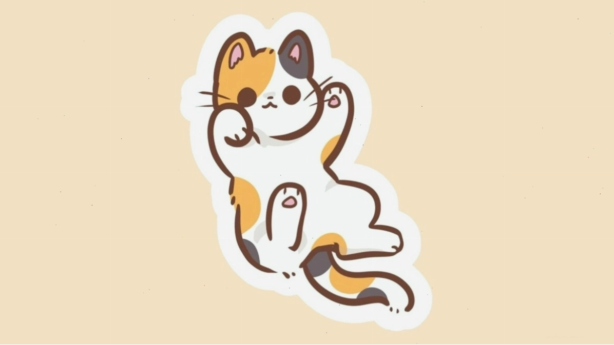 Mẫu sticker mèo chibi với màu sắc tươi sáng