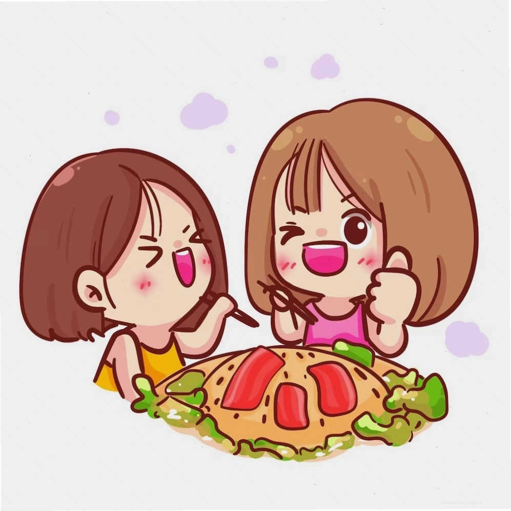 Mẫu thiết kế logo chibi cho thương hiệu đồ ăn vặt