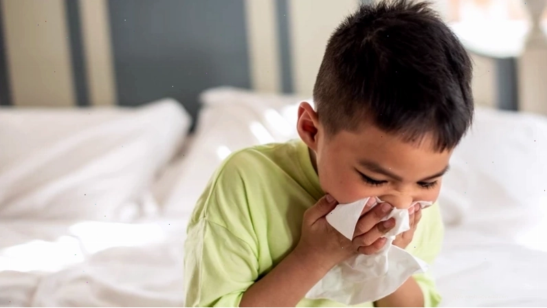 Máy tạo độ ẩm giúp giữ không khí trong phòng dễ chịu cho trẻ 4 tuổi bị nghẹt mũi