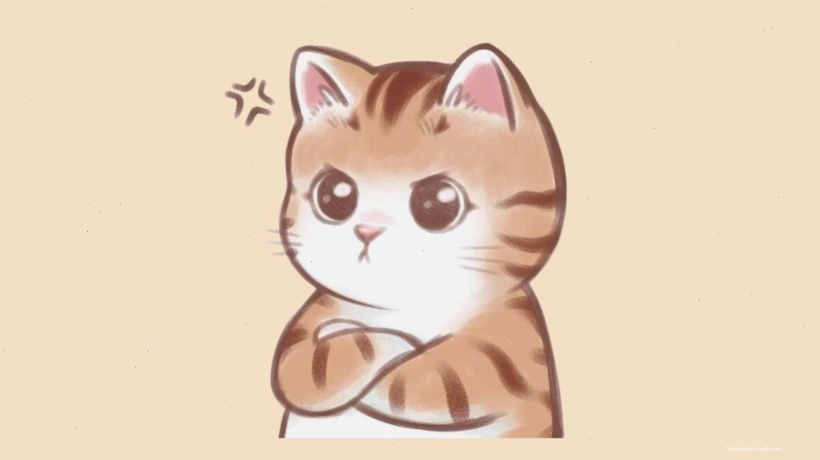 Mèo chibi đang vươn vai
